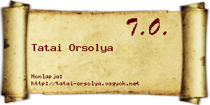 Tatai Orsolya névjegykártya